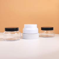 Vente en gros de pots en PET transparents de 150 ml, 200 ml, 250 ml, vides, contenants pour cire capillaire de 5 oz, 8 oz, pots en plastique pour crème cosmétique