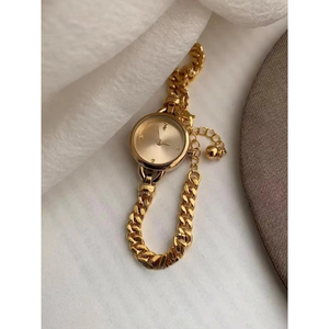Montre de luxe légère de style vintage français, cadran circulaire doré exquis, bracelet élégant et tendance pour femmes - Product Image 3