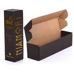 कस्टम लोगो मुद्रण कागज नालीदार boîte एन गत्ते का डिब्बा personnalisable शराब की बोतल shippers बक्से