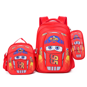 Mochila Escolar 3D con Ruedas, Impermeable, de Nailon, Unisex, con Dibujos Animados, Juego de 3 Piezas, para Niños de Primaria, Grados 1-6, Bolsas para Lápices - Product Image 2