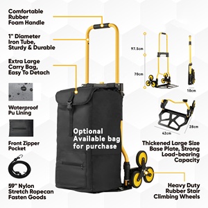 Heavy Duty OEM Customizable Shopping <strong>Hand</strong> <strong>Truck</strong> 330 LB Capacity Tools Foldable Trolley <strong>Folding</strong> Stair Climbing <strong>Dolly</strong> Cart - Product Image 2