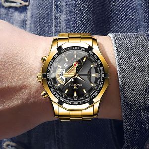Fenzun Quartz Watch 13mm Analog Waterproof Chronograph Tachymeter Date Luminous Hands Deployment Clasp Stainless Steel Band - Product Image 2