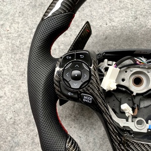 Volante Deportivo de Lujo Personalizado en Cuero Negro Perforado con Fibra de Carbono para Modelos 2012-2014, Volante de Carreras 100% - Product Image 4