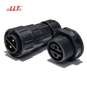 LLT M25 250V 35A Female Panel Mount Power Waterproof 2 3 4 Pin LED Connector for Junction Box