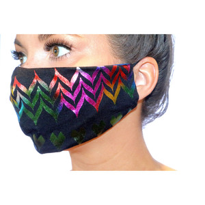 Maschera nera multi colore amore cuore viso - Product Image 1