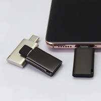 Flash Drive USB Tipe C Single Port Berbahan Metal OTG Pendrive Logo Custom Mini USB C Memory Stick untuk Ponsel Laptop