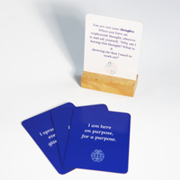Cartes d'affirmation conscientes-Cartes de motivation et d'inspiration quotidiennes pour les femmes avec support en bois