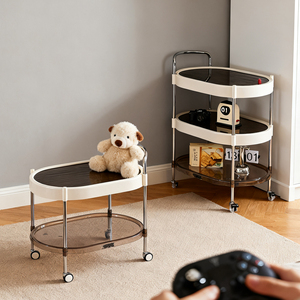 Nhựa Xe Đẩy Hiện Đại Sofa Bên Bảng Có Thể Tháo Rời Bàn Cà Phê Hộ Gia Đình Phòng Khách Bên Tủ Lưu Trữ Giá Giỏ Hàng - Product Image 1
