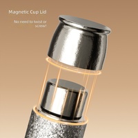 Mug isotherme de haute qualité en titane pur à double paroi avec infuseur à thé, fermeture magnétique, affichage de la température, maintien thermique de 6 à 12 heures
