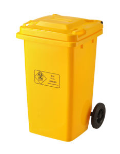 耐久性のあるHDPE 240Lhospitalゴミ箱中型ゴミ箱100L医療容器黄色のゴミ箱 - Product Image 4