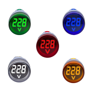 มิเตอร์วัดแรงดันไฟฟ้าแบบดิจิตอลขนาดเล็ก 22 มม. AC 60-500V พร้อมไฟ <span class=keywords><strong>LED</strong></span> แสดงสถานะ แสดงผลอุณหภูมิ - Product Image 2