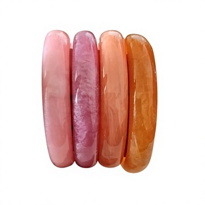 Ensemble de bracelets classiques en résine corail, bijoux colorés classiques rose, orange, rouge, violet, cadeau unisexe, accessoire de mode - Product Image 1