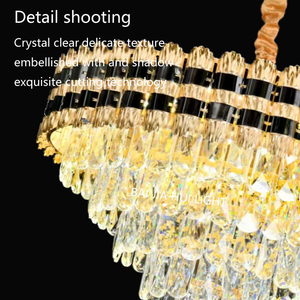 Hot Bán Hiện Đại Trần Sang Trọng Ánh Sáng Đèn Chùm Hình Bầu Dục Pha Lê Đèn Cho Phòng Khách Nhà Hàng Phòng Ngủ Đèn Chùm Đèn Mặt Dây Chuyền - Product Image 5