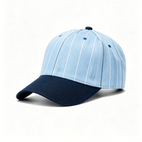Gorra de Béisbol Personalizada al por Mayor, Estilo Dad Hat con Rayas y Bloques de Color, Vintage Retro Y2K, 100% Algodón, Visera en Contraste, Ajustable, Unisex