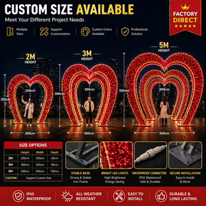 Arche lumineuse géante en forme de cœur à LED, tunnel lumineux extérieur, décoration imperméable pour mariage, centre commercial, festival, événement, affichage commercial - Product Image 4