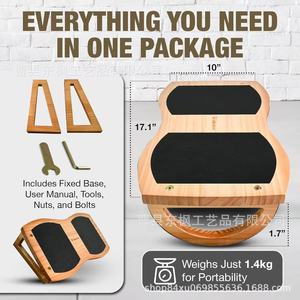 Wooden Balance Footrest Under <b>Desk</b> Ergonomic <b>Solid</b> <b>Wood</b> Trapezoid Shape Office Home Yoga Use - Product Image 4