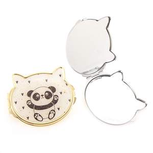 Espejo de bolsillo compacto con recubrimiento de resina epoxi, diseño bonito de panda, Cara de gato, 2022 - Product Image 5