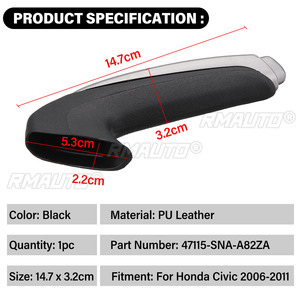 Fundas para Palancas de Freno de Mano y de Estacionamiento, Protector de Palanca de Freno, Accesorios Interiores para Honda Civic 2006 2007 2008 -2011 - Product Image 2