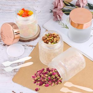 Tarros de plástico transparente de 30ml, 60ml, 120ml, 500ml, 8oz, 16oz para crema cosmética, exfoliante labial, polvos, con tapas rosas, para polvo de uñas. - Product Image 5