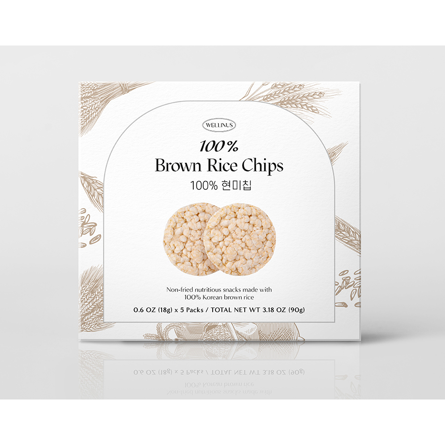 WELLINUS Популярная Корейская премиальная горячая Распродажа, вкусная зерновая закуска, хрустящие 100% коричневые рисовые чипсы
