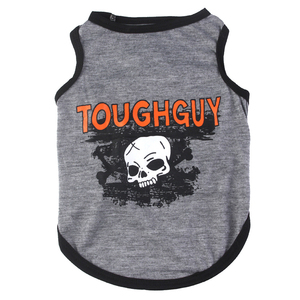 Gilet pour animaux de compagnie confortable et écologique à imprimé crâne punk pour petits chiens et chats, débardeur léger sans manches respirant pour l'été - Product Image 4