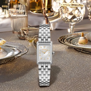 Modern Luxury Stainless Steel Quartz <b>Watch</b> for Women Square Dial Analog Top Fashion Style 9mm Customizable Lady's Wrist <b>Watch</b> - Product Image 1