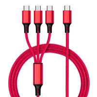 Câble USB 3-en-1 en nylon tressé Chargement rapide 6A 1m de longueur Cordon de données micro USB multifonction Type C pour téléphones mobiles Chargeur USB C