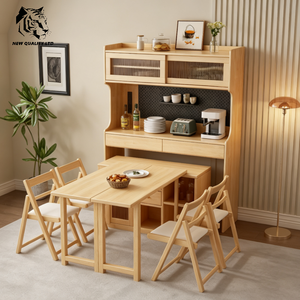 factory wholesale well priced customized small moq eco-friendly dishe cabinet new designed home furniture wood kitchen cabinet - Product Image 3