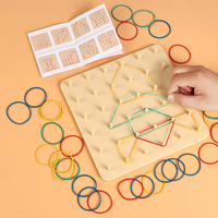 StarQmi Juguete de Mosaico de Madera Montessori 2 en 1 con Bandas Elásticas, Juego de Bloques de Construcción STEM para Niños de 2 a 4 Años Preescolar