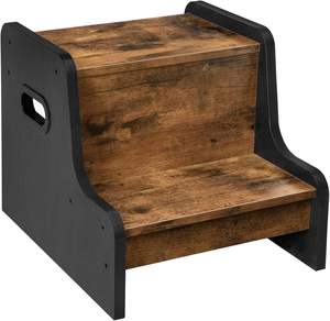 Tabouret en bois à deux marches pour enfant, entraînement à la propreté pour la maison de campagne - Product Image 1