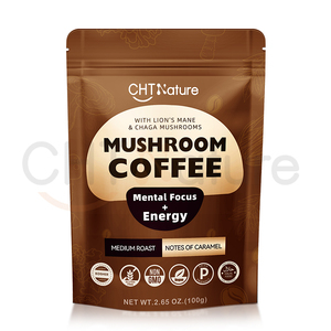 CHTNature Bolsas de etiqueta privada Mezcla de hongos orgánicos en polvo 6 en 1 Café instantáneo de hongos - Product Image 1