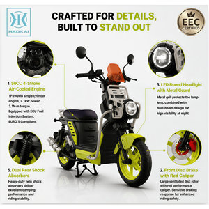 <span class=keywords><strong>Scooter</strong></span> à essence <span class=keywords><strong>50cc</strong></span> <span class=keywords><strong>pour</strong></span> adultes EURO 5, quatre temps, ECU EFI CVT, démarrage électrique, freins à disque/tambour, 2,1 kW, 7000 tr/min, vitesse maximale de 45 km/h, urbain - Product Image 3