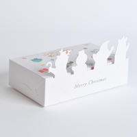 Boîte de papier de chocolat de gâteau de dessin animé 3D de Noël blanc pour l'emballage de biscuits de Biscuit manipulation de stratifié d'impression offset pour la nourriture