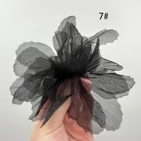 Aksesoris Pakaian Renda Bunga Organza Deepeel ZP510 15CM, Renda Tiga Dimensi Gradasi untuk Hiasan Kepala, Gaun Chiffon