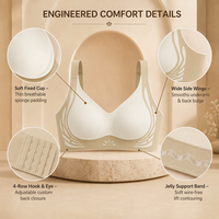 Soutien-gorge sans couture pour femme, petite poitrine, push-up, avec bande en gel, maintien doux, respirant, bonnets fixes, bretelles ajustables