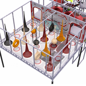 Équipement de terrain de jeu intérieur commercial Playpedia, filet d'escalade arc-en-ciel en corde tressée à la main, couleur personnalisée - Product Image 1