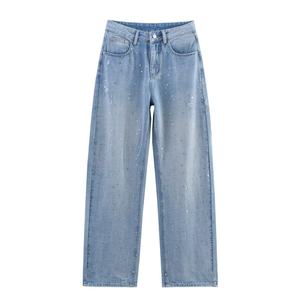 Jeans Rectos de Cintura Alta con Botones Estilo Vintage para Mujer ZA 2026, Nuevo Estilo Moderno, Versátil y con Personalidad - Product Image 1