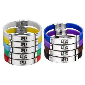 Cadeau promotionnel à impression personnalisée Bracelet religieux en silicone Bracelets en caoutchouc Bracelet en silicone <span class=keywords><strong>APEX</strong></span> <span class=keywords><strong>LEGEND</strong></span> en acier inoxydable pour hommes - Product Image 2