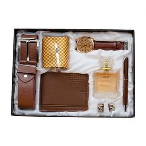 Ensemble cadeau de portefeuille pour homme avec logo personnalisé FX, 7 pièces, coffret cadeau personnalisé pour homme pour la remise des diplômes, coffret cadeau pour petit ami - Product Image 1