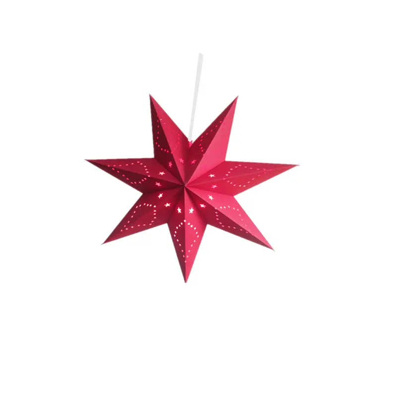 New Arrival 45cm 3D Christmas Seven Pointed Star Hanging Pendant Paper Star For Christmas Decor