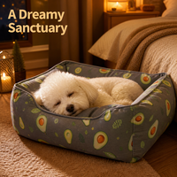 Coussin carré en tissu imprimé créatif pour chien et chat, nid pour animaux toutes saisons, amovible et lavable, pour petits animaux