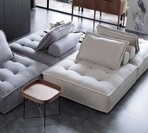 Sofá Modular Combinado de Tela Tecnológica Estilo Nórdico, Tipo Bloque de Tofu, para Balcón, Dormitorio y Sala de Estar Pequeña, de Diseño Relajado - Product Image 3