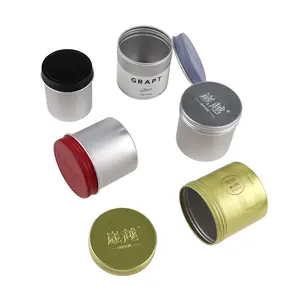 Tin With Lid Empty Round Metal Canister Tea Tin With Lid Aluminum Tin Can Jar With Colorful Printing For Food Packaging