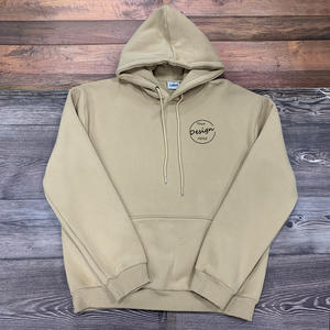 Sudadera con Capucha Color Caqui para Hombre con Parches Bordados, 100% Algodón, Corte Holgado, Estilo Deportivo para Exteriores, Hombros Caídos, Bolsillo, Estampado Otoñal - Product Image 5