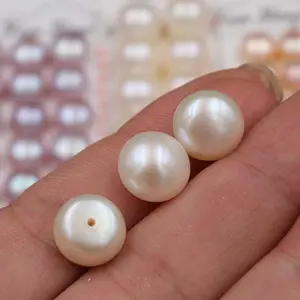 Vente en gros 4a 5a Grade haut lustre bouton plat 3-13mm perles d'eau douce naturelle perles en vrac