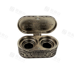 Soporte de viaje de Shabat judío Jerusalén 2 velas candelabro de Metal Judaica decoración del hogar nuevo diseño al por mayor de alta calidad - Product Image 3