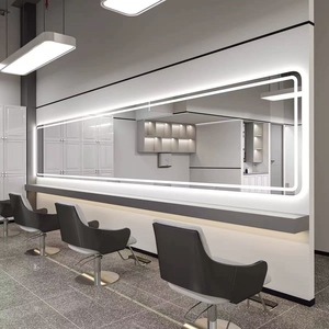 Miroir de salon moderne en verre, mural, simple face, avec éclairage LED pour salon, chambre, hôtel - Product Image 5
