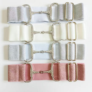 2 "hayır adedi ücretsiz oyma LOGO moda renkli ayarlanabilir elastik binicilik kemer taklidi snabit Bit toka dokuma kemer - Product Image 1