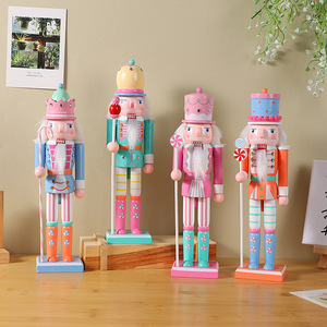 Adornos de Cascanueces de Colores Pastel de Mystic Arts, Figuras Navideñas de Madera, Estilo Europeo, Regalo - Product Image 4