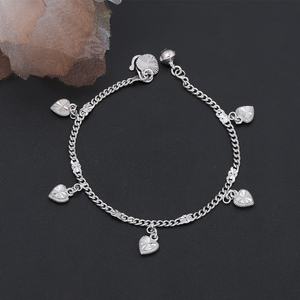 Bracelet à breloques tendance pour femme JXX avec pendentif cœur plaqué argent et chaîne de bijoux - Product Image 5